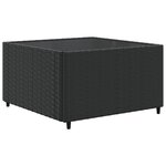 vidaXL Salon de jardin 7 Pièces avec coussins Noir Résine tressée