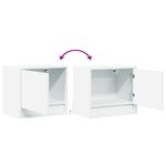 vidaXL Tables de chevet murales avec lumières LED 2 Pièces blanc