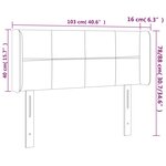 vidaXL Tête de lit à LED Gris foncé 103x16x78/88 cm Velours