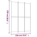 vidaXL Cloison de séparation 3 panneaux Blanc 150x220 cm Tissu
