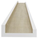vidaXL Étagères murales 2 Pièces blanc et chêne sonoma 100x9x3 cm