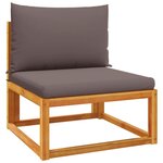 vidaXL Salon de jardin avec coussins 7 Pièces bois massif d'acacia