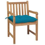 vidaXL Chaises de jardin 2 Pièces avec coussins bleu clair Bois de teck