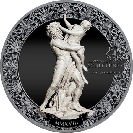 Pièce de monnaie en Argent 10 Dollars g 62.2 (2 oz) Millésime 2018 Eternal Sculptures RAPE OF PROSERPINA