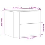 vidaXL Tables de chevet murales 2 Pièces blanc 45x30x35 cm