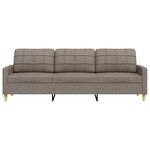 vidaXL Canapé à 3 places Taupe 210 cm Tissu