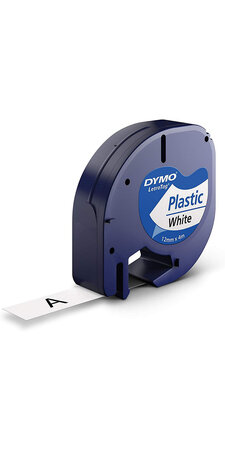 DYMO LetraTag ruban plastique (12mm x 4m) Noir/Blanc - La Poste
