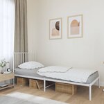 vidaXL Cadre de lit métal avec tête de lit blanc 90x200 cm