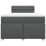 vidaXL Sommier à lattes de lit avec matelas Gris foncé 120x200cm Tissu