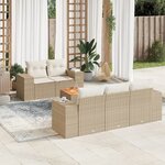 vidaXL Salon de jardin avec coussins 6 Pièces beige résine tressée