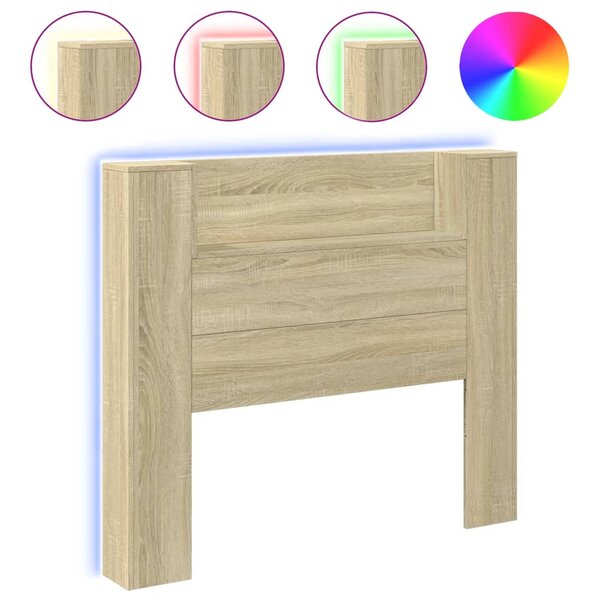 vidaXL Armoire tête de lit avec LED chêne sonoma 120x16 5x103 5 cm