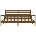 vidaXL Cadre de lit avec tête de lit marron miel 200x200cm bois massif