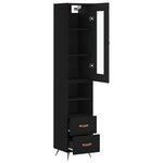 vidaXL Buffet haut Noir 34 5x34x180 cm Bois d'ingénierie