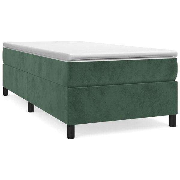 vidaXL Cadre de lit Vert foncé 100x200 cm Velours
