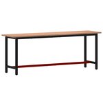 vidaXL Établi 220x55x81 5 cm bois massif de hêtre et métal