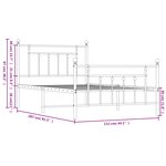 vidaXL Cadre de lit métal avec tête de lit/pied de lit blanc 107x203cm