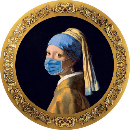 Pièce de monnaie en Argent 5000 Francs g 31.1 (1 oz) Millésime 2023 Lockdown Art GIRL WITH A PEARL EARRING