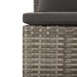 vidaXL Salon de jardin 3 Pièces avec coussins Gris Résine tressée