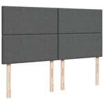 vidaXL Sommier à lattes de lit avec matelas Gris foncé 200x200cm Tissu