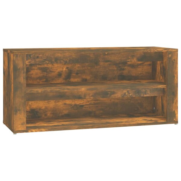vidaXL Étagère à chaussures Chêne fumé 100x35x45 cm Bois d'ingénierie