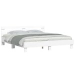vidaXL Cadre de lit avec tête de lit et LED blanc 200x200 cm