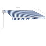 vidaXL Auvent automatique sur pied 300x250 cm Bleu/Blanc