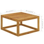vidaXL Salon de jardin 6 Pièces avec coussin Crème Bois d'acacia solide