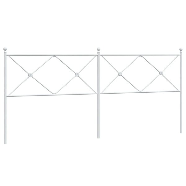 vidaXL Tête de lit métal blanc 193 cm