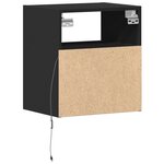 vidaXL Meuble TV mural avec lumières LED noir 41x31x45 cm