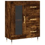 vidaXL Buffet haut Chêne fumé 69 5x34x180 cm Bois d'ingénierie