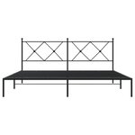 vidaXL Cadre de lit métal avec tête de lit noir 183x213 cm