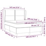 vidaXL Sommier à lattes de lit avec matelas Noir 140x190 cm Tissu