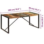 vidaXL Table de salle à manger 180x90x75 cm Bois de récupération