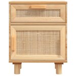 vidaXL Tables de chevet 2 Pièces Marron Bois pin massif et rotin naturel
