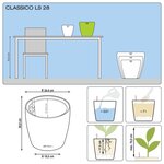 LECHUZA Jardinière CLASSICO LS 28 ALL-IN-ONE blanc brillant 16040