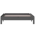 vidaXL Lit empilable Gris 75x190 cm Bois de pin massif