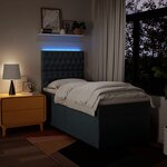 vidaXL Sommier à lattes de lit avec matelas Bleu 100x200 cm Tissu