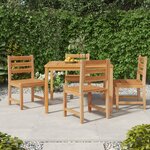 vidaXL Chaises de jardin lot de 4 Bois de teck solide