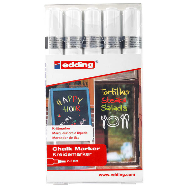 Edding marqueurs à craie 5 pièces blanc 4095