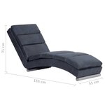 vidaXL Chaise longue Gris Similicuir daim