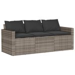 vidaXL Ensemble à manger de jardin et coussins 2 Pièces gris rotin