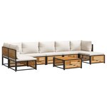 vidaXL Salon de jardin avec coussins 8 Pièces bois massif d'acacia