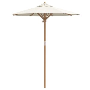vidaXL Parasol de jardin Blanc crème Ø 270 x 260 cm Bambou