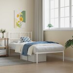 vidaXL Cadre de lit métal avec tête de lit blanc 80x200 cm