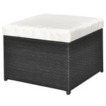 vidaXL Salon de jardin 4 Pièces avec coussins Résine tressée Noir