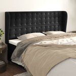 vidaXL Tête de lit avec oreilles Noir 183x23x118/128 cm Velours