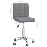 vidaXL Chaise pivotante de salle à manger Gris clair Tissu