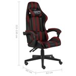 vidaXL Fauteuil de jeux vidéo Noir et rouge bordeaux Similicuir