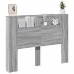 vidaXL Armoire tête de lit avec LED sonoma gris 140x16 5x103 5 cm