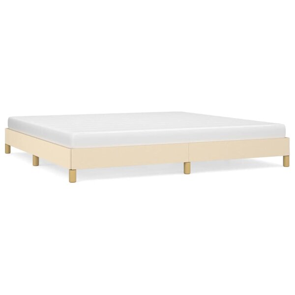 vidaXL Cadre de lit Crème 200 x 200 cm Tissu
